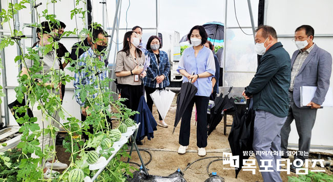 함평군, 수박 수직재배 농가 현장 컨설팅 실시.